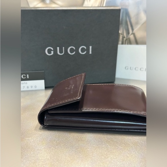 GUCCI *KEY HOLDER & WALLET Unisex w/ box LIKE NEW Burgundy color - Picture 3 of 15